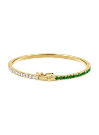 2.51CT EMERALD AND DIAMOND BANGLE