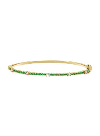0.89CT EMERALD AND DIAMOND BANGLE