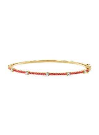 0.89CT RUBY AND DIAMOND BANGLE