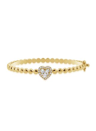 0.72CT DIAMOND HEART ILLUSION BALL BANGLE
