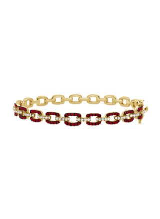 1.40CT RUBY AND DIAMOND LINK BANGLE