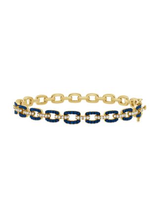1.40CT SAPPHIRE AND DIAMOND LINK BANGLE