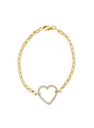 .39CT DIAMOND OPEN HEART LINK CHAIN BRACELET