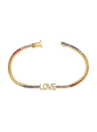 4.98CT RAINBOW COLOR DIAMOND LOVE BRACELET