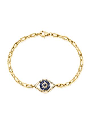 .41CT SAPPHIRE AND DIAMOND EVIL EYE BRACELET