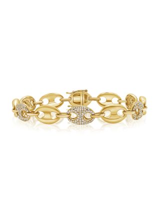 1.11CT ALTERNATING DIAMOND MARINER LINK BRACELET