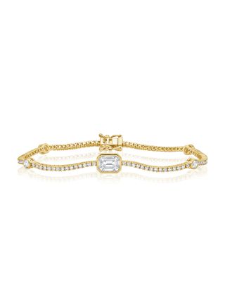 2.26CT PIE CUT AND ROUND DIAMOND ILLUSION TENNIS BRACELET