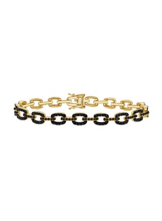 2.76CT BLACK DIAMOND AND DIAMOND PAPERCLIP LINK BRACELET
