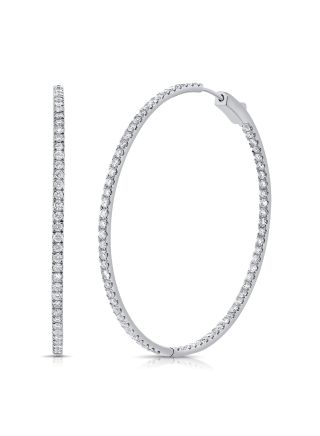 3.35CT DIAMOND HOOP EARRINGS