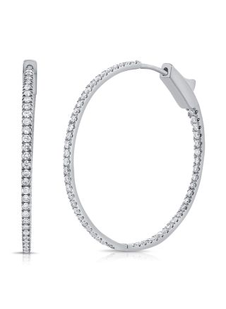 1.08CT DIAMOND HOOP EARRINGS