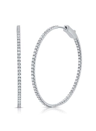 1.33CT DIAMOND HOOP EARRINGS