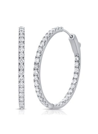 2.88CT DIAMOND HOOP EARRINGS