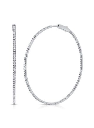 1.91CT DIAMOND HOOP EARRINGS
