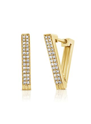 .17CT DIAMOND TRIANGLE HOOP EARRINGS