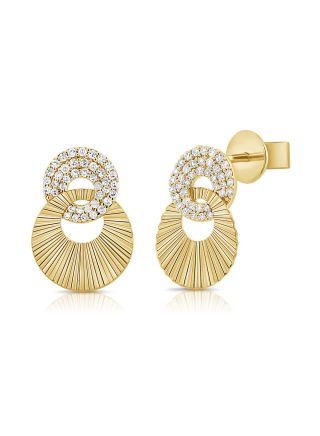 .25CT DIAMOND FLUTED LINK DROP EARRINGS