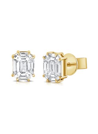 1.51CT PIE CUT DIAMOND ILLUSION STUD EARRINGS