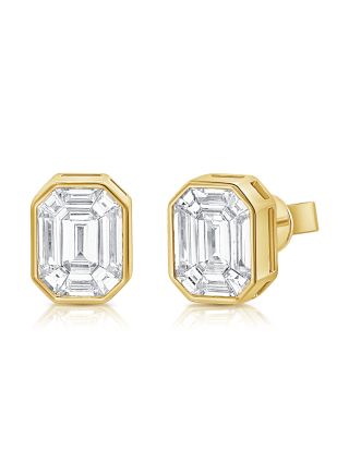 1.42CT PIE CUT DIAMOND CHANNEL STUD EARRINGS