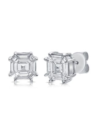 .90CT PIE CUT DIAMOND STUD EARRINGS