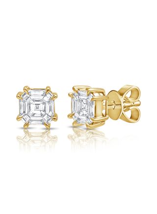 .68CT PIE CUT DIAMOND ILLUSION STUD EARRINGS