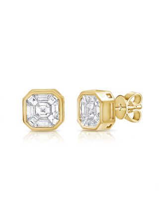 1.52CT PIE CUT DIAMOND ILLUSION STUD EARRINGS