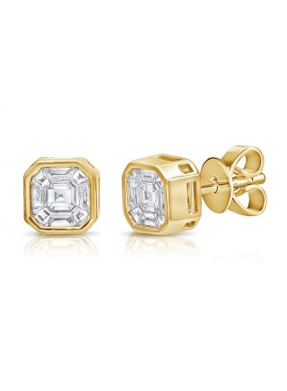 .89CT PIE CUT DIAMOND ILLUSION STUD EARRINGS
