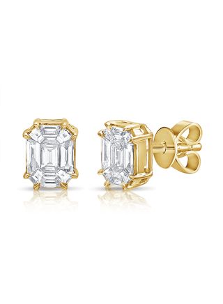 .68CT PIE CUT DIAMOND ILLUSION STUD EARRINGS