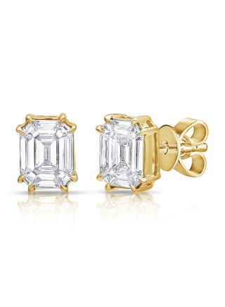 1.00CT PIE CUT DIAMOND ILLUSION STUD EARRINGS