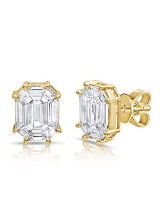 2.00CT PIE CUT DIAMOND ILLUSION STUD EARRINGS
