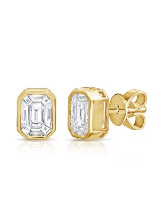 .92CT PIE CUT DIAMOND ILLUSION STUD EARRINGS