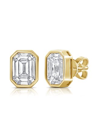 2.00CT PIE CUT DIAMOND STUD EARRINGS