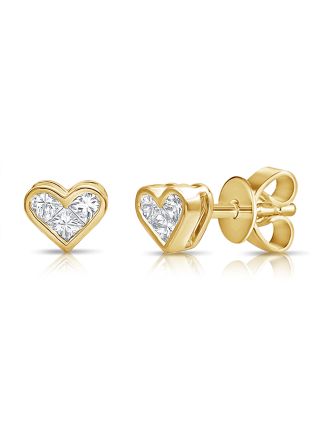 .51CT PIE CUT DIAMOND HEART STUD EARRINGS