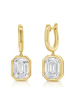 2.00CT PIE CUT DIAMOND ILLUSION LEVERBACK EARRINGS