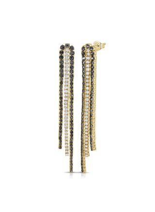 6.99CT BLACK DIAMOND AND DIAMOND DROP EARINGS