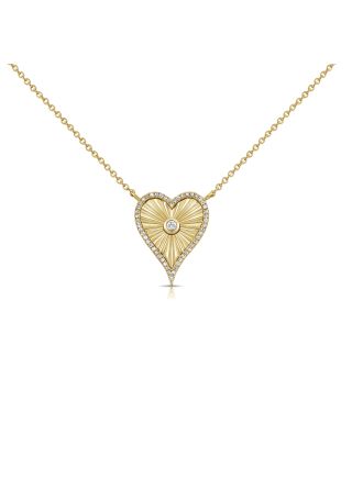 .21CT DIAMOND FLUTED HEART PENDANT NECKLACE