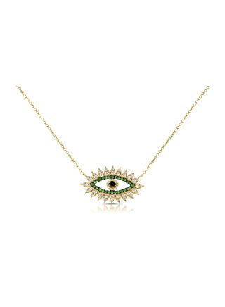 1.17CT DIAMOND EVIL EYE PENDANT NECKLACE