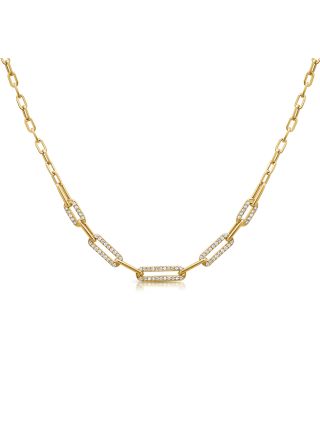 .76CT DIAMOND LINK PAPERCLIP NECKLACE