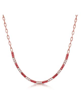 2.24CT RUBY AND DIAMOND PAPERCLIP NECKLACE