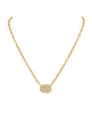 .30CT DIAMOND FLUTED LINK PENDANT NECKLACE