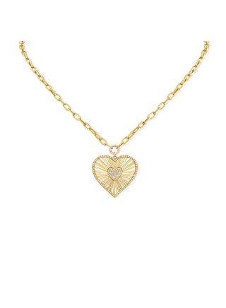 .44CT DIAMOND FLUTED HEART PENDANT NECKLACE