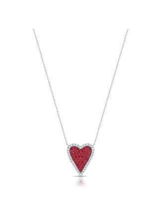 1.37CT RUBY AND DIAMOND HEART NECKLACE