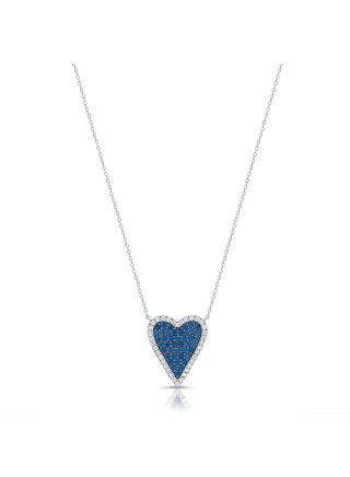 1.37CT SAPPHIRE AND DIAMOND HEART NECKLACE