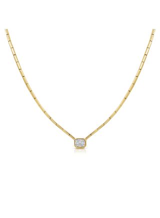.35CT PIE CUT DIAMOND ILLUSION PENDANT NECKLACE