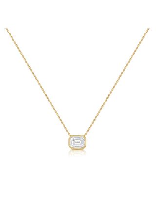 .70CT PIE CUT DIAMOND BEZEL PENDANT NECKLACE