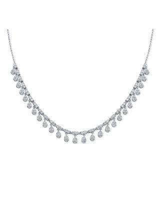 2.44CT DIAMOND PEAR STATION NECKLACE