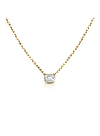 0.99CT PIE CUT DIAMOND PENDANT BALL NECKLACE
