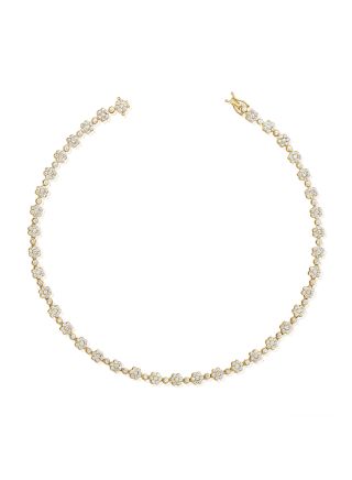 8.81CT DIAMOND FLOWER TENNIS NECKLACE