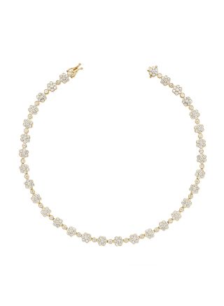 14.88CT DIAMOND FLOWER TENNIS NECKLACE