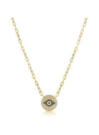 .57CT DIAMOND EVIL EYE PENDANT NECKLACE