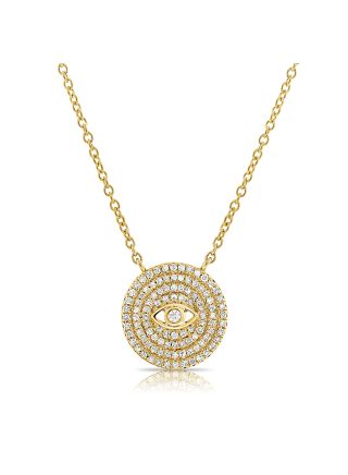 .22CT DIAMOND EVIL EYE PENDANT NECKLACE