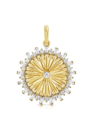 .42CT BAGUETTES AND DIAMOND DISC PENDANT